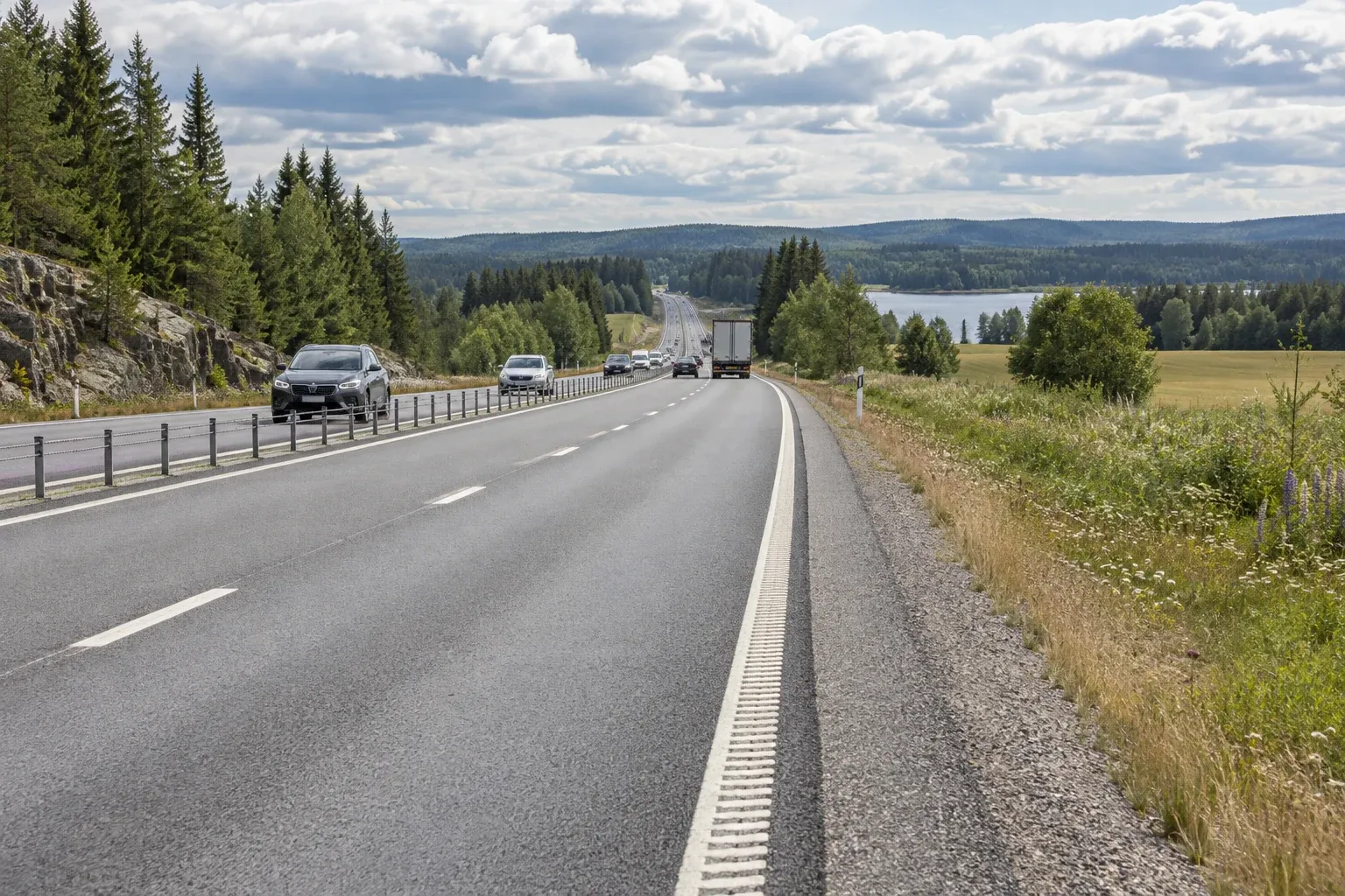 Illustrationsbild av en anonym svensk europaväg