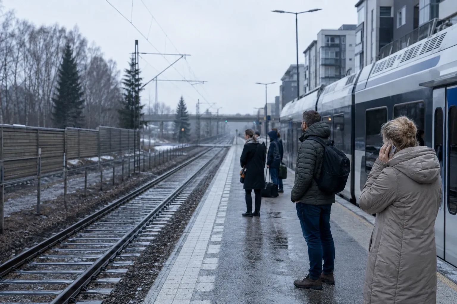 Redaktionell illustration till Pendeltågstrafiken stoppas mellan Leppävaara och Kirkkonummi