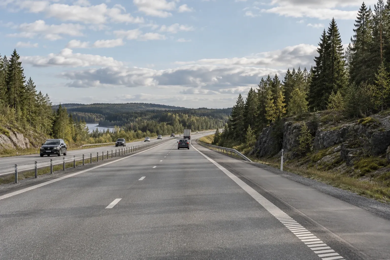 Illustrationsbild av en anonym svensk europaväg