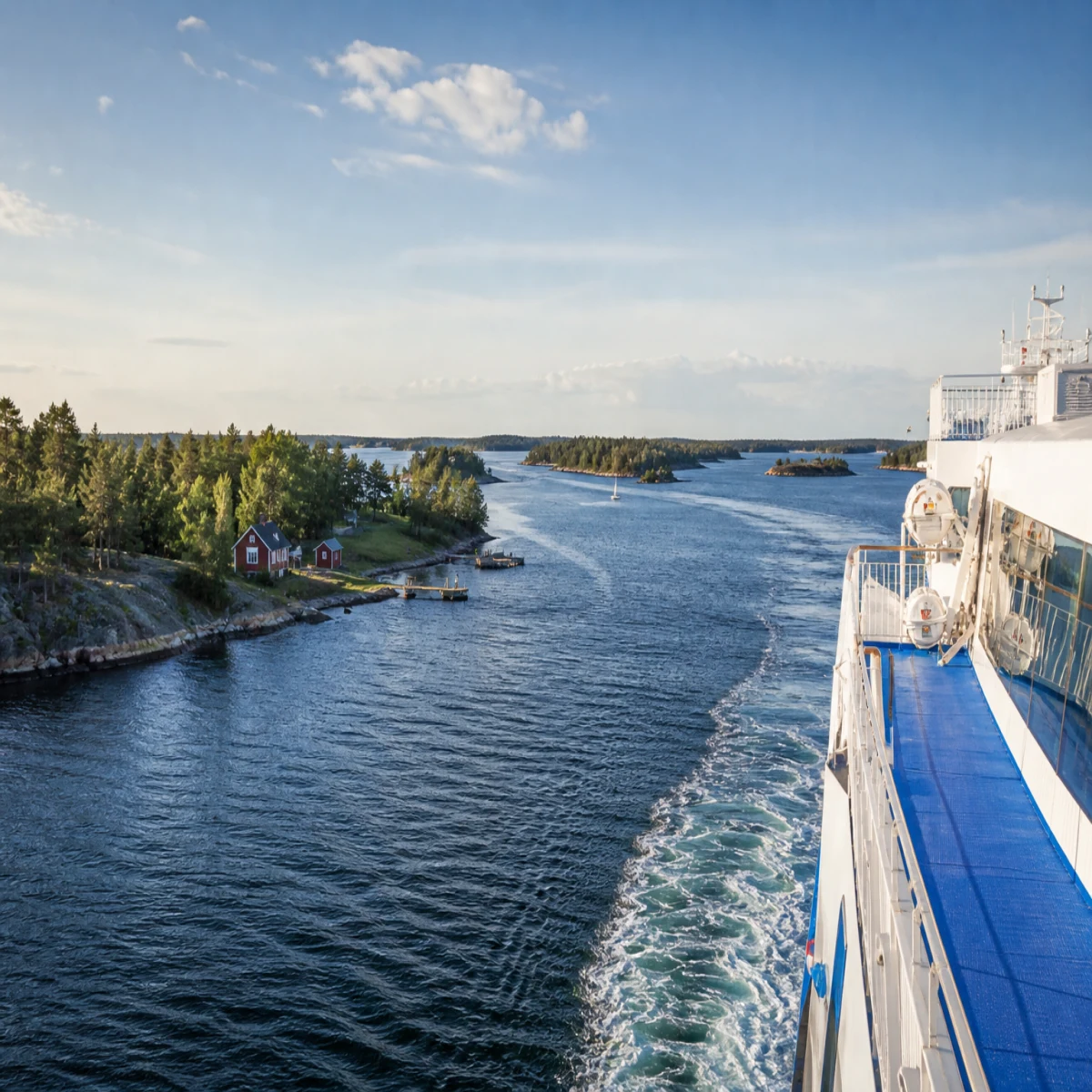 Passagerarfärja på väg mot Finland.