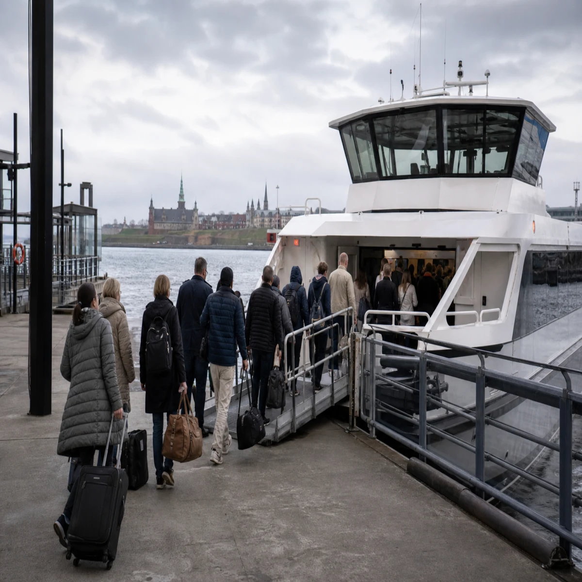 Färjan mellan Helsingborg och Helsingör vid kaj.